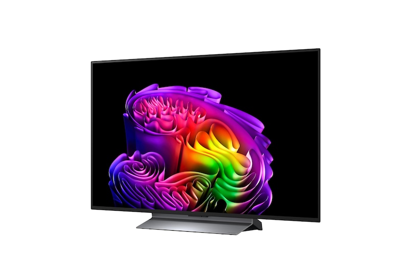 Přední pohled na model LG OLED evo AI G6, který byl uveden na trh v roce 2026, zobrazuje obraz vrstvených, vícebarevných tvarů s technologií Hyper Radiant Color Tech, Perfect Black & Perfect Color a označením „Světová jednička mezi OLED TV již 13 let“.