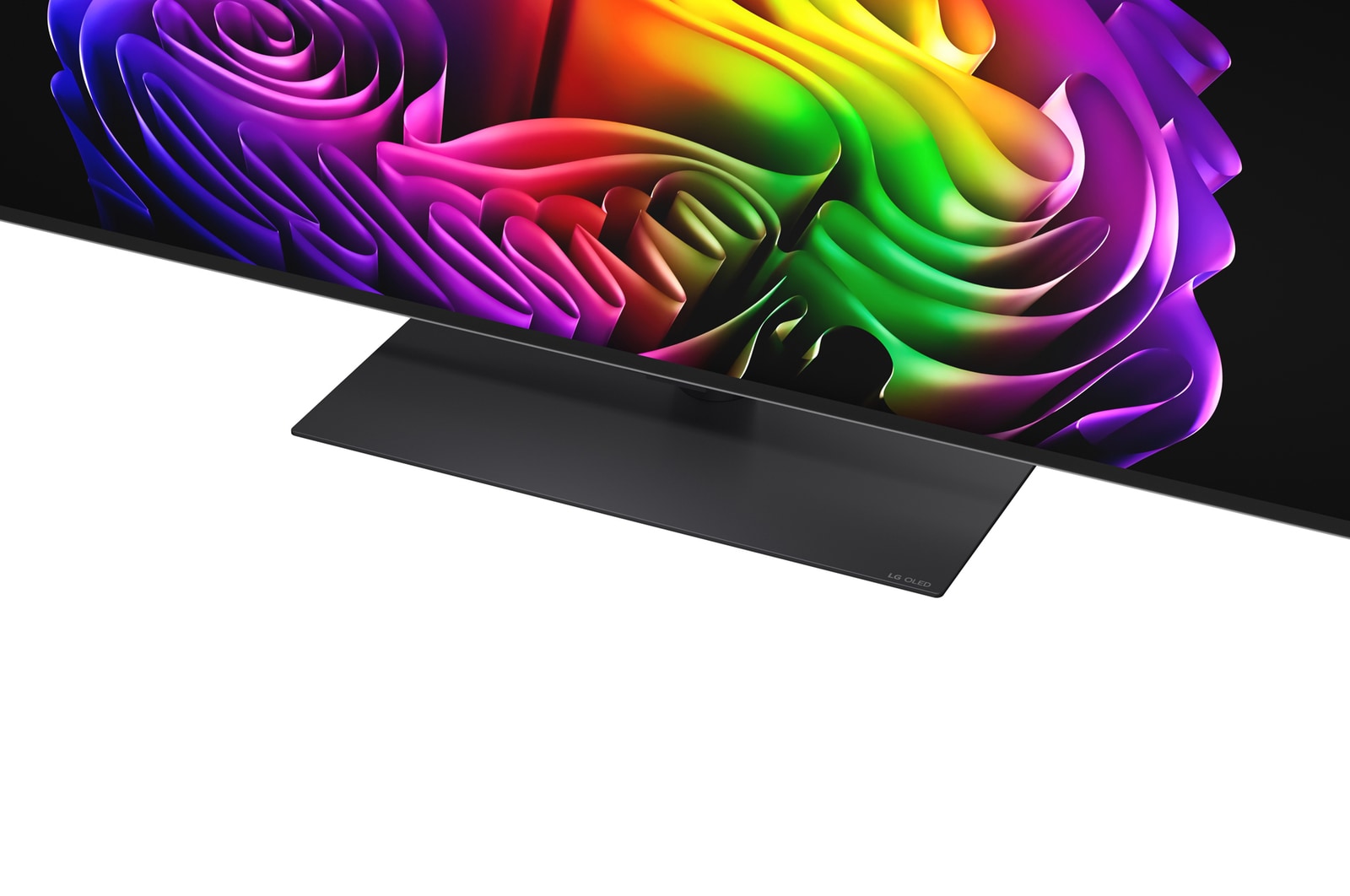 Přední pohled na model LG OLED evo AI G6, který byl uveden na trh v roce 2026, zobrazuje obraz vrstvených, vícebarevných tvarů s technologií Hyper Radiant Color Tech, Perfect Black & Perfect Color a označením „Světová jednička mezi OLED TV již 13 let“.