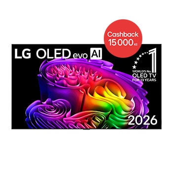 Čelní pohled na 65" LG OLED evo AI G6 4K Smart TV 2026 OLED65G66LS