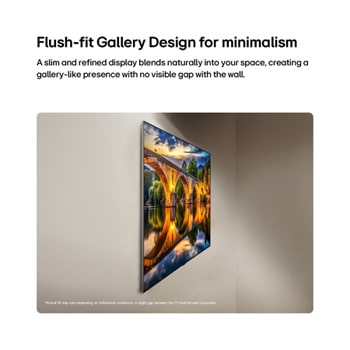 LG OLED evo AI G6 zobrazuje živou scénu západu slunce nad oceánem, přičemž pod obrazovkou je umístěn soundbar a reproduktor, které umocňují klidnou a atmosférickou atmosféru obývacího prostoru.