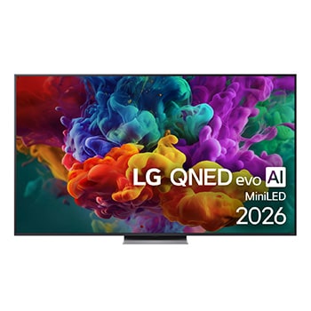 Čelní pohled na 75" LG QNED evo AI Mini LED QNED86 4K Smart TV 2026 75QNED86B6B