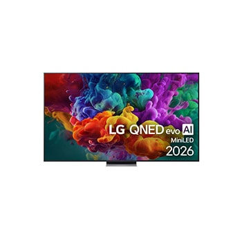 Čelní pohled na 86" LG QNED evo AI QNED86 Mini LED 4K Smart TV 2026 86QNED86B6B