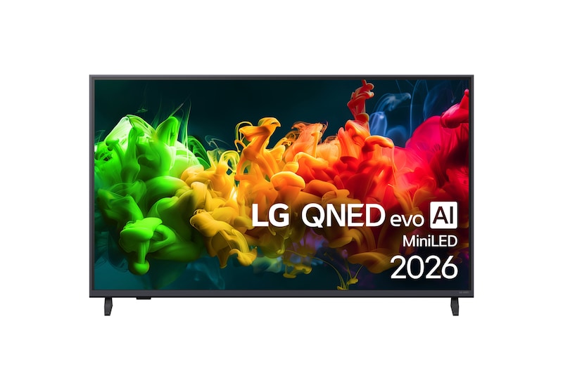 Čelní pohled na 43"inch LG QNED evo AI QNED8E Mini LED 4K Smart TV 2026   43QNED8EB3F