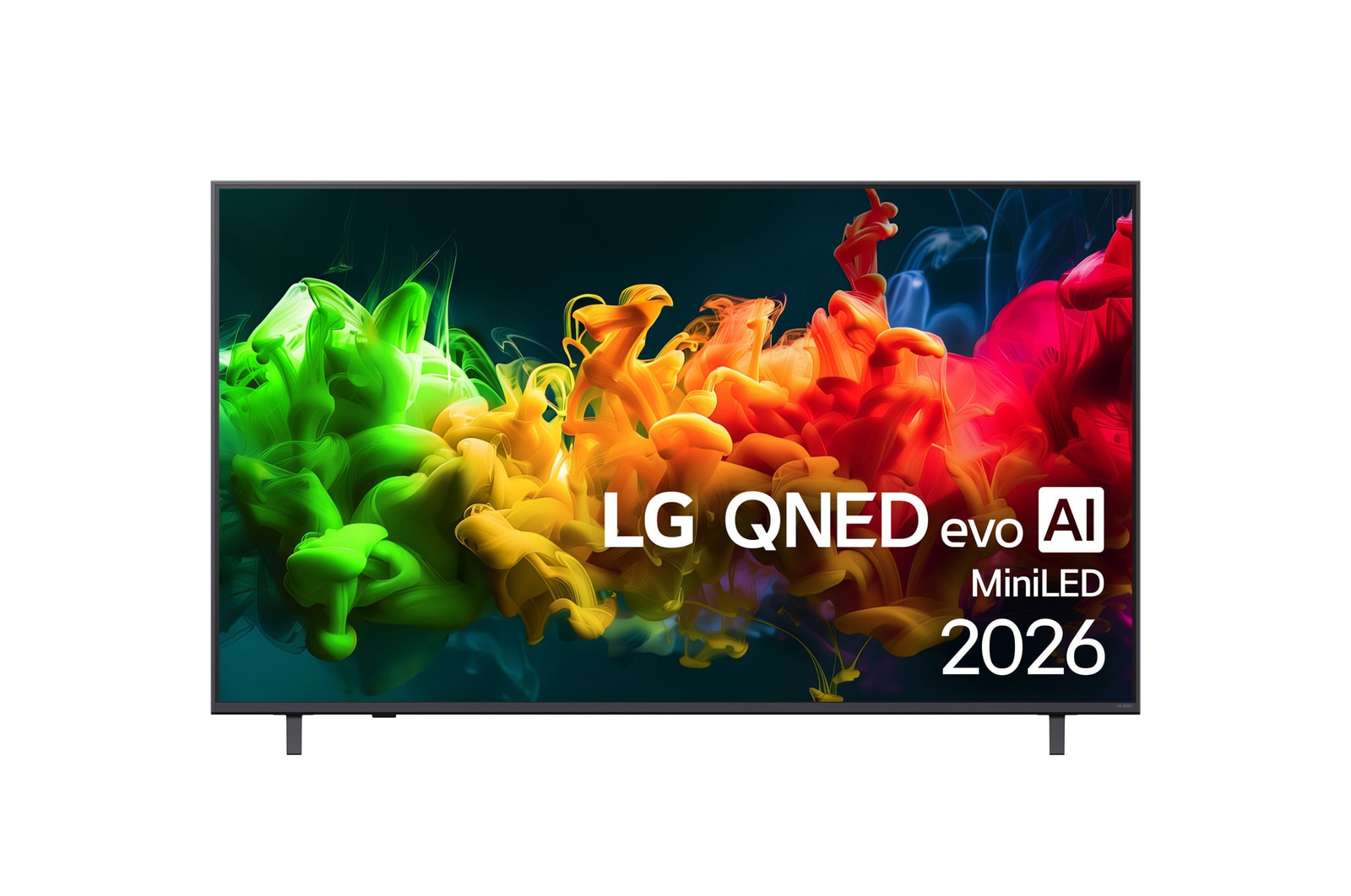 Čelní pohled na 65" LG QNED evo AI QNED80 Mini LED 4K Smart TV 2026 65QNED8EB3B