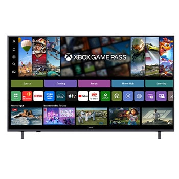 Procesor alpha 7 AI Processor 4K Gen9 televizoru LG QNED evo AI QNED80 Mini LED září uprostřed žluté desky plošných spojů a zdůrazňuje chytřejší a výkonnější zpracování AI, které vylepšuje čistotu obrazu 4K díky lepšímu kontrastu a hloubce.