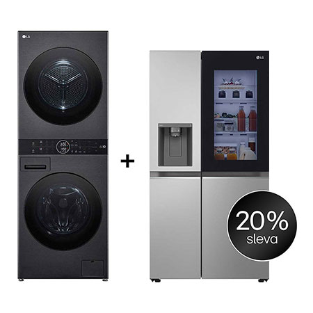 SET - LG WashTower WT1210BBF + Chladnička InstaView™ GSGV80PYLD