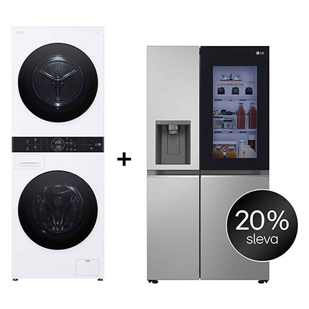 SET - LG WashTower WT1210WWF + Chladnička InstaView™ GSGV80PYLD