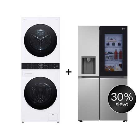 SET - LG WashTower WT1210WWF + Chladnička InstaView™ GSGV80PYLD
