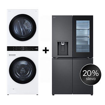 LG SET | LG WashTower WT1716WWF + Chladnička InstaView™ GMG960EVEE, CHPRSET17