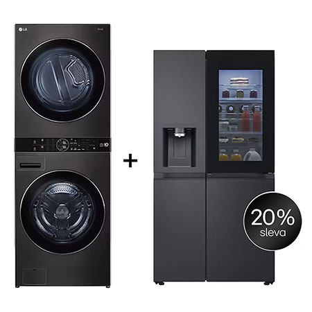 SET - LG WashTower WT1716BBF + Chladnička InstaView™ GSGV80PYLD