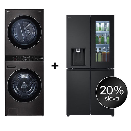 SET - LG WashTower WT1716BBF + Chladnička InstaView™ GMG860EPBE