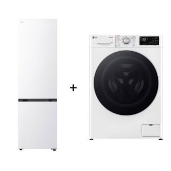Čelní pohled na SET | LG Chadnička GBBS322BSW + LG Pračka FASR3A04WS RFWMSET3