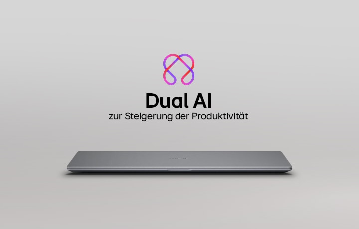 gram Pro AI-Laptop (16Z90U) mit Dual AI – einer Kombination aus geräteinterner und Cloud-basierter KI – für nahtlose Leistung sowohl online als auch offline