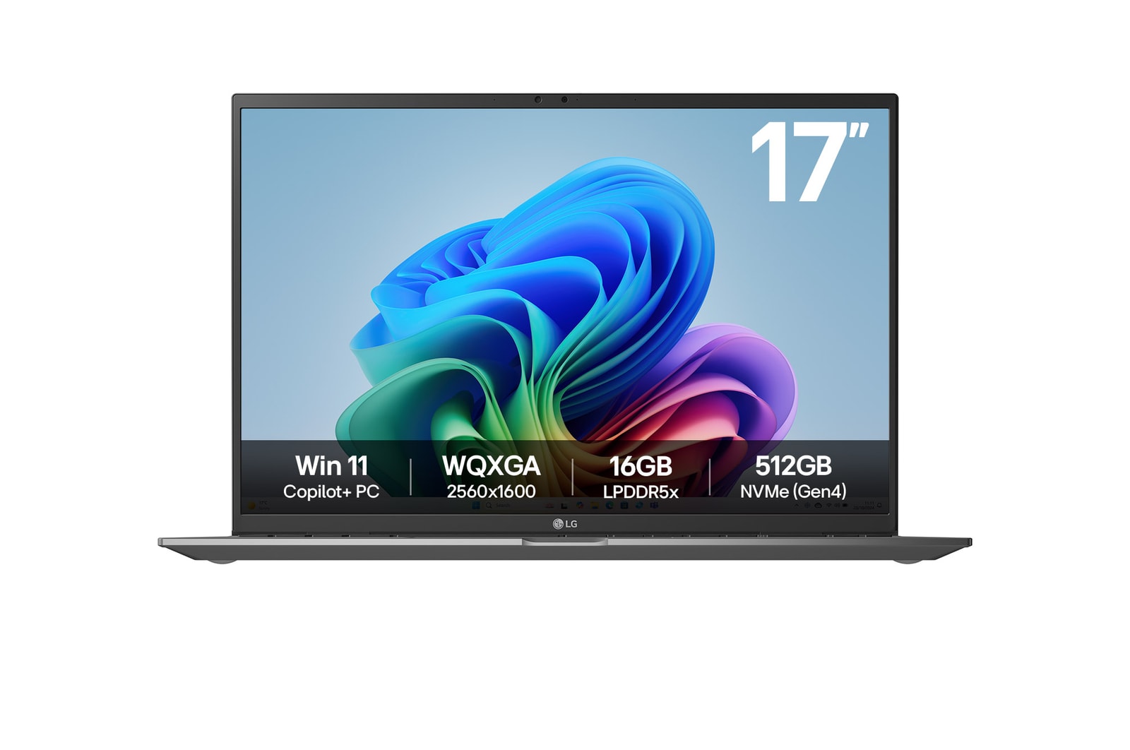 LG gram 17 Zoll | Leichter Intel® Lunar Lake-Laptop | Windows 11, gram AI, Copilot + PC, LG gram Link, blendfreies WQXGA 16:10 IPS-Display, 17Z90TL-G.AU8BG