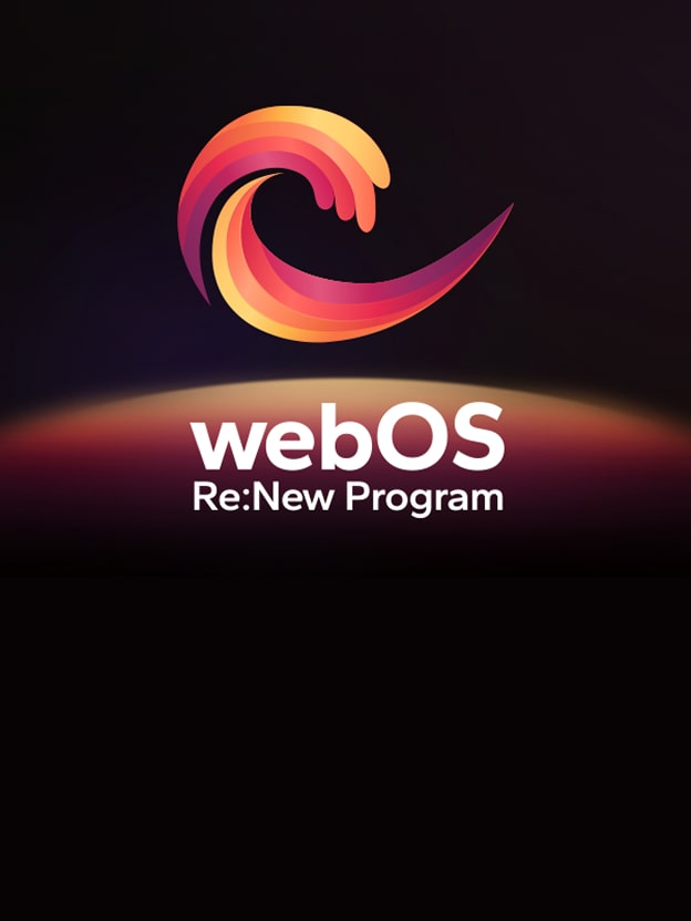 Logo und Name des webOS Re:New-Programms mit dem CES Innovation Award 2025 Honoree-Badge daneben. 