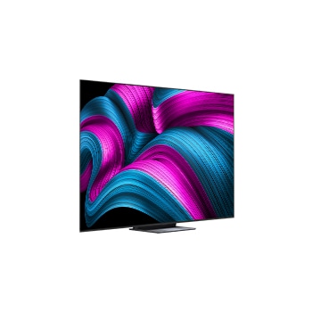 Leicht seitliche Ansicht des LG OLED evo AI C5 4K Smart TV.