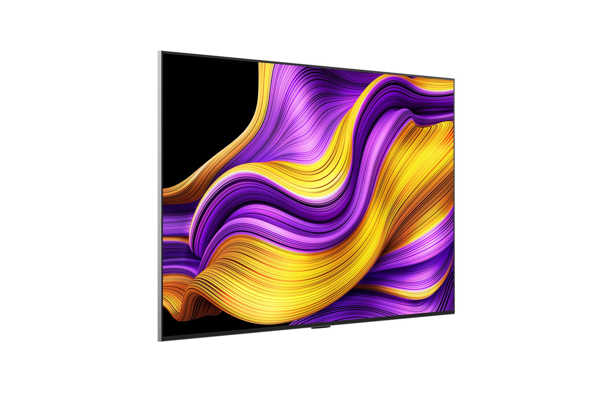 Leicht seitliche Ansicht des LG OLED evo AI G5 4K Smart TV.