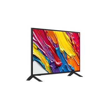 Leicht abgewinkelte Seitenansicht des LG QNED TV von rechts
