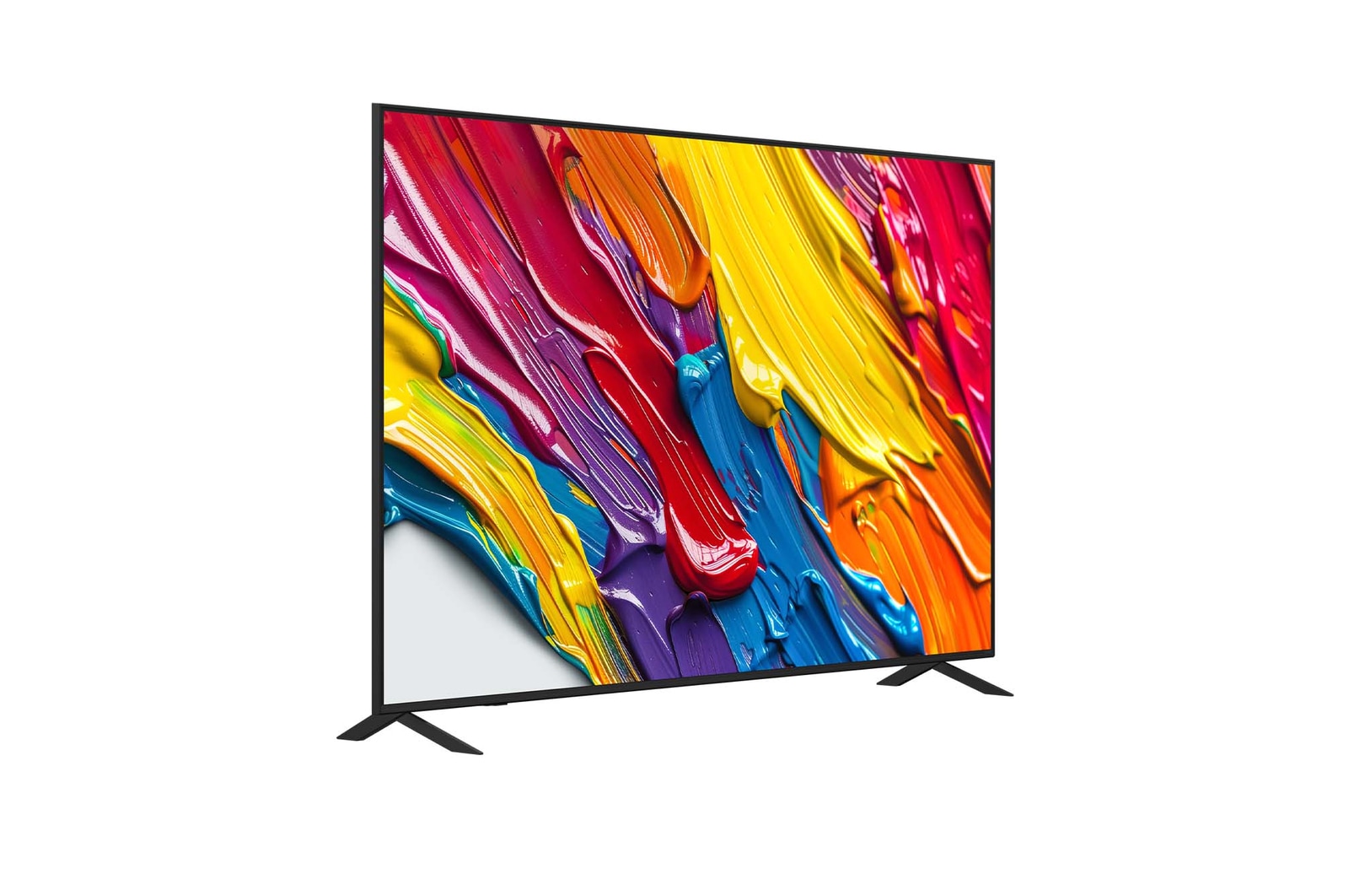 Leicht abgewinkelte Seitenansicht des LG QNED TV von rechts