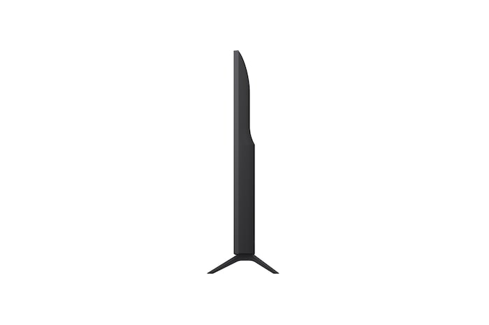 Linke Seitenansicht des LG UHD UA75 TV.
