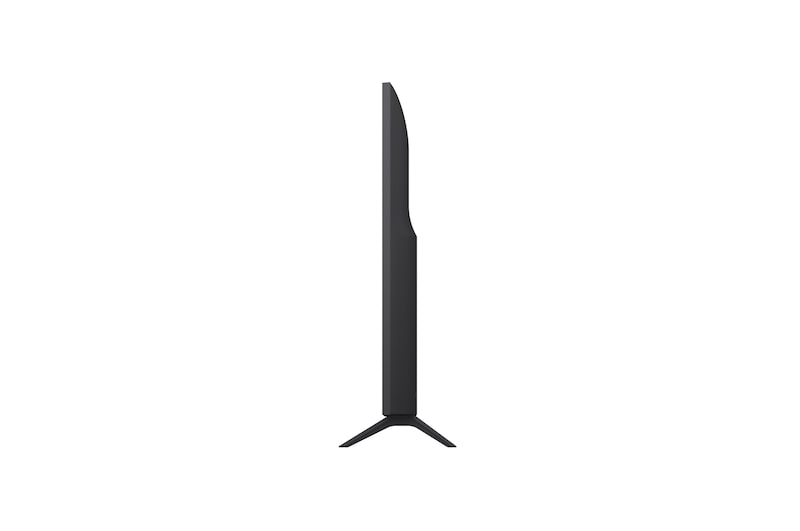 Linke Seitenansicht des LG UHD UA75 TV.