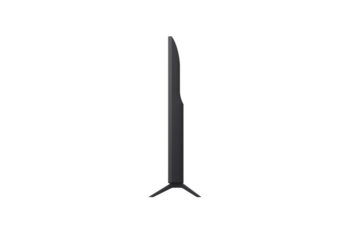 Linke Seitenansicht des LG UHD UA74 TV.