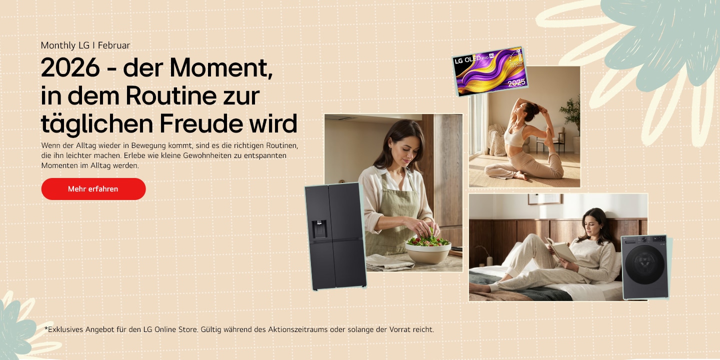 Ein Lifestyle-Banner, das alltägliche Routinen im Zuhause zeigt	