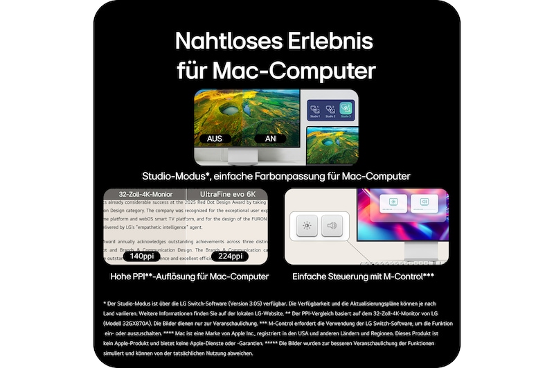 LG UltraFine™evo 32 Zoll 6K Nano IPS Black mit Thunderbolt™ 5, 32U990A-S