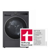 LG Trockner in Metallic Black (EEK B, 9 kg) mit AI Dry, Dual Inverter Wärmepumpentechnologie I RT90X8B, RT90X8B
