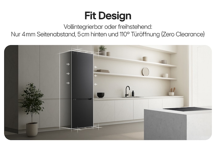 LG Vollintegrierbare Kühl-Gefrierkombination (EEK A, 333L, 186cm hoch, 59,7cm breit) mit 108 kWh/a & Smart Inverter Compressor® I GBBS716AEV, GBBS716AEV