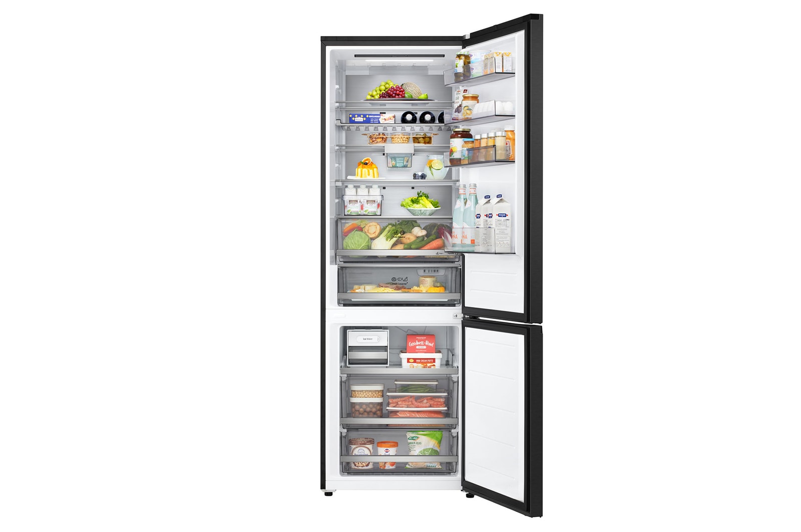 Front view door open with food