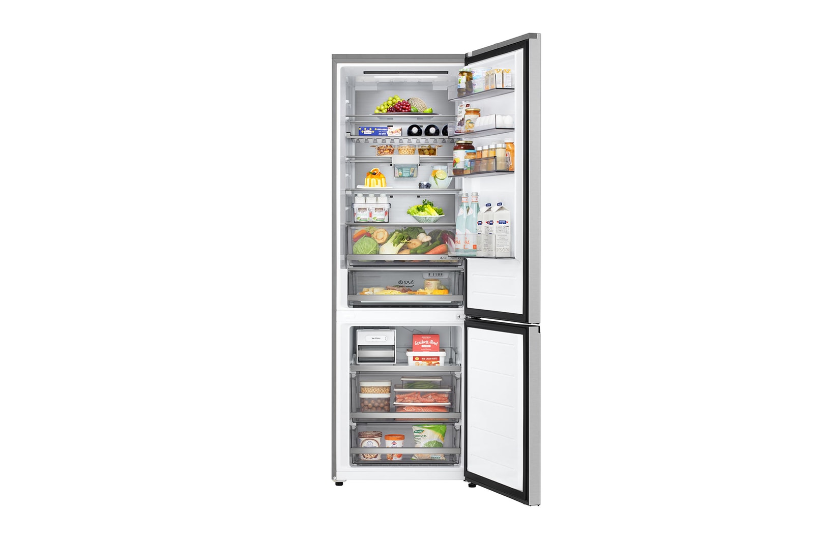 Front view door open with food