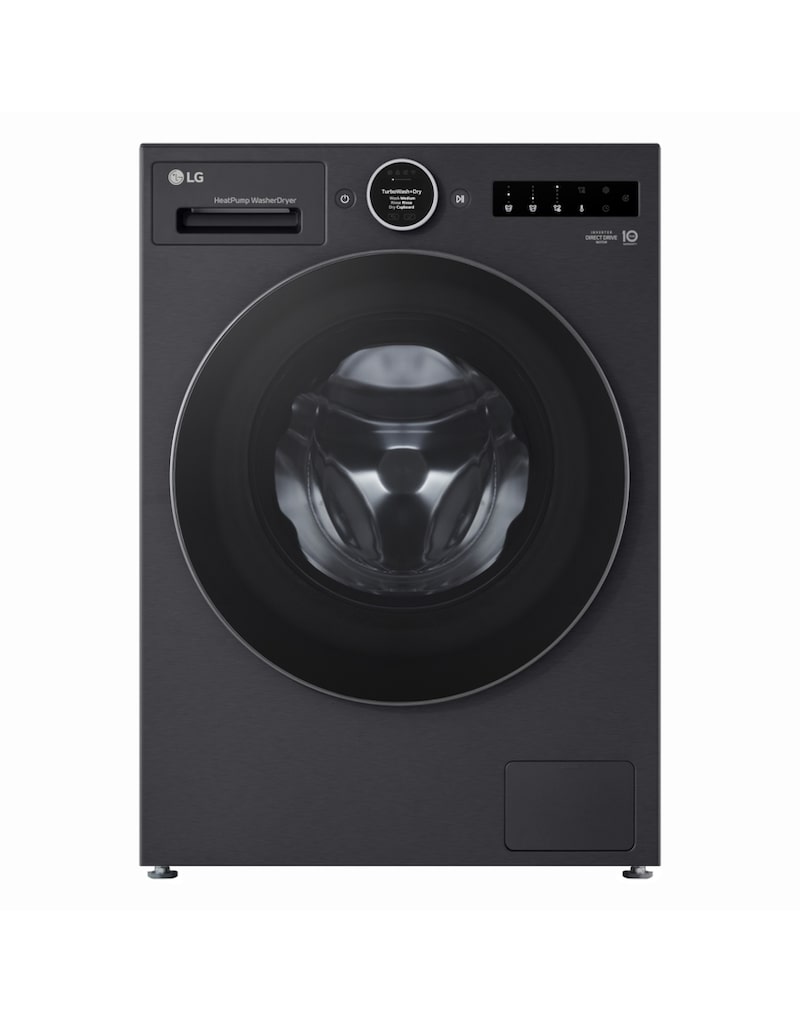 Vorderseite von Waschtrockner Schwarz (EEK A/A, 11 kg / 6 kg, 1.350 U./Min.) mit AI Wash+Dry & TurboWash+Dry | HPWD116BA HPWD116BA