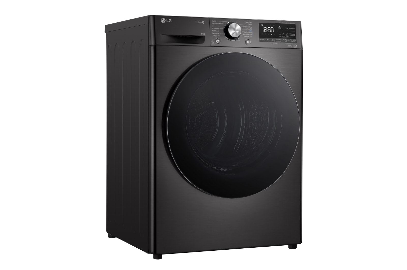 LG Trockner Schwarz (EEK C, 9 kg) mit Dual Inverter Wärmepumpentechnologie & selbstreinigendem Kondensator I RT90V9B, RT90V9B