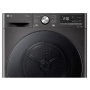 LG Trockner Schwarz (EEK C, 9 kg) mit Dual Inverter Wärmepumpentechnologie & selbstreinigendem Kondensator I RT90V9B, RT90V9B