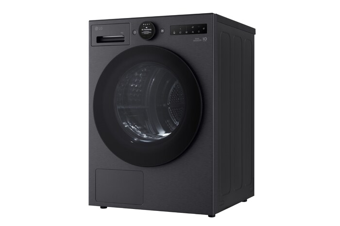 LG Trockner in Metallic Black (B, 9 kg) mit AI Dry, Dual Inverter Wärmepumpentechnologie I RT90X8B, RT90X8B