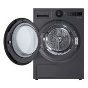 LG Trockner in Metallic Black (B, 9 kg) mit AI Dry, Dual Inverter Wärmepumpentechnologie I RT90X8B, RT90X8B