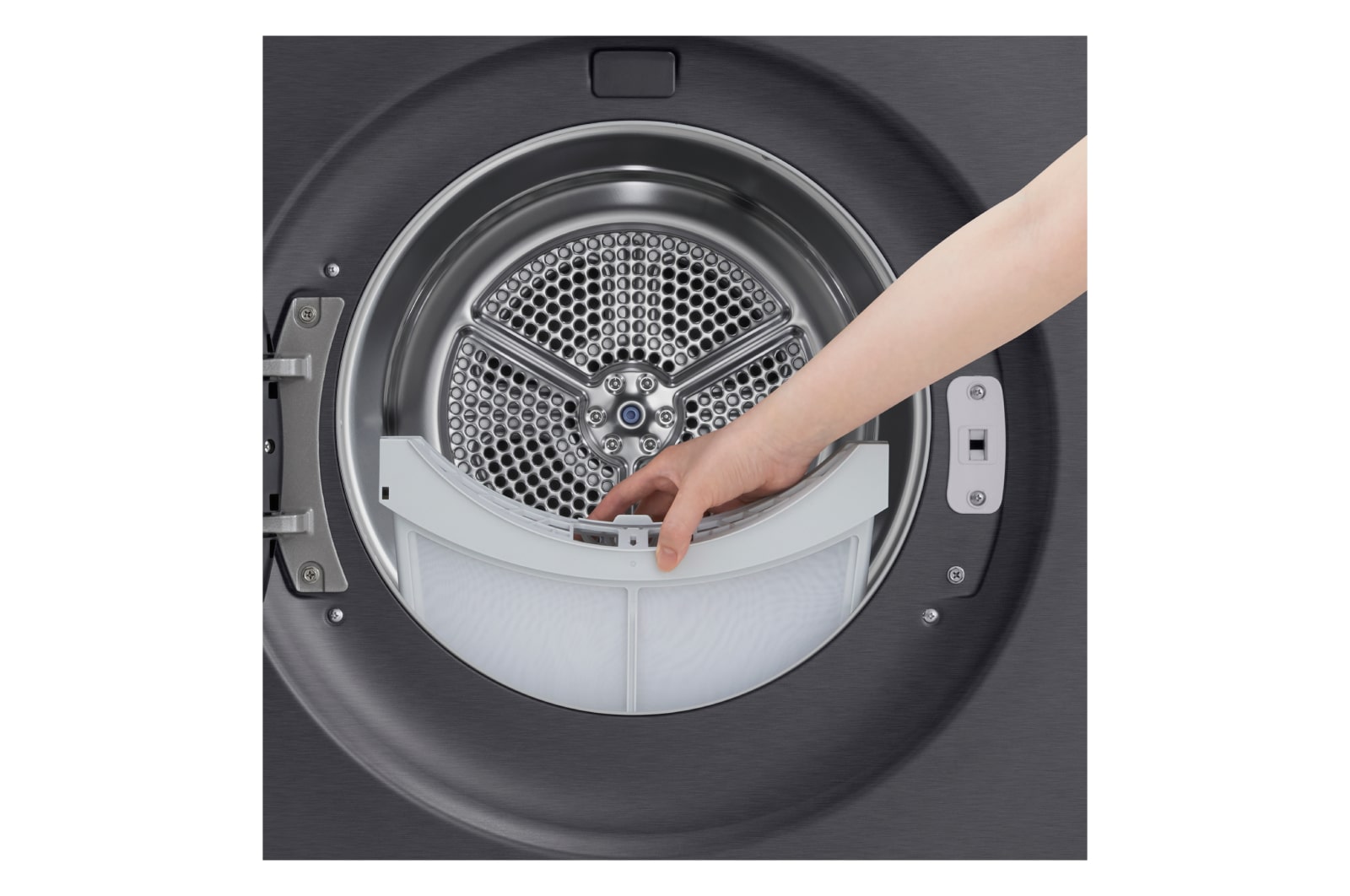 LG Trockner Mattschwarz (B, 9 kg) mit AI Dry, Dual Inverter Wärmepumpentechnologie I RT90X8BC, RT90X8BC