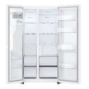 LG Side-by-Side Kühlschrank Super White (EEK E, 638L, 179cm hoch) mit Eis-, Crushed Ice- und Wasserspender & Festwasseranschluss | GSLC40SWPE, GSLC40SWPE