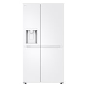 Vorderseite von Side-by-Side Kühlschrank Super White (EEK E, 638L, 179cm hoch) mit Eis-, Crushed Ice- und Wasserspender & Festwasseranschluss | GSLC40SWPE GSLC40SWPE