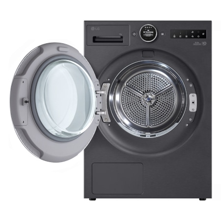 LG Trockner in Metallic Black (EEK B, 9 kg) mit AI Dry, Dual Inverter Wärmepumpentechnologie I RT90X8B, RT90X8B