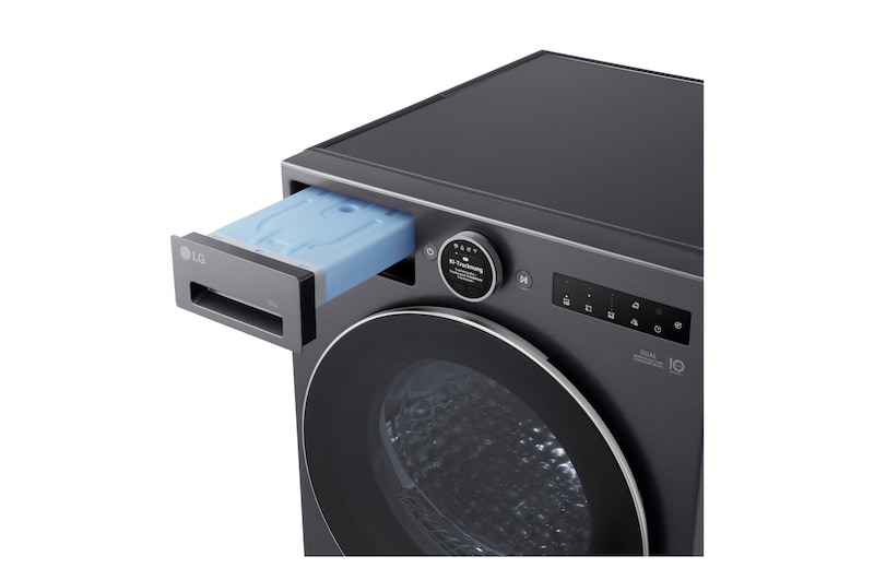 LG Trockner in Metallic Black (EEK B, 9 kg) mit AI Dry, Dual Inverter Wärmepumpentechnologie I RT90X8B, RT90X8B