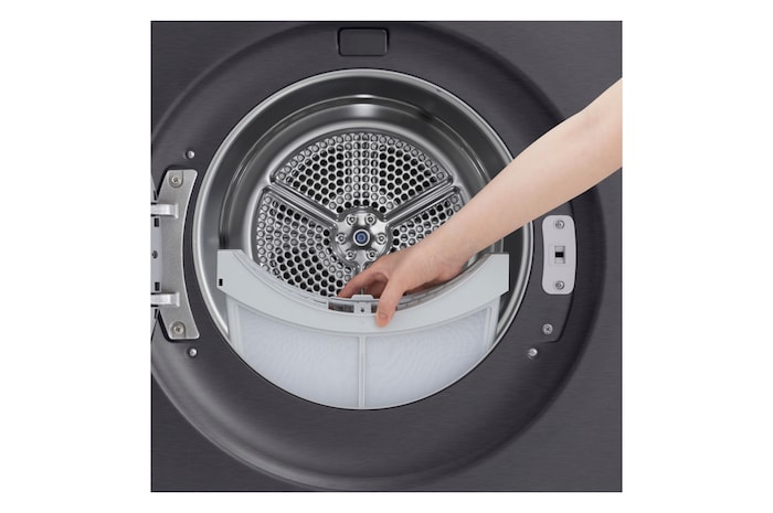 LG Trockner in Metallic Black (EEK B, 9 kg) mit AI Dry, Dual Inverter Wärmepumpentechnologie I RT90X8B, RT90X8B