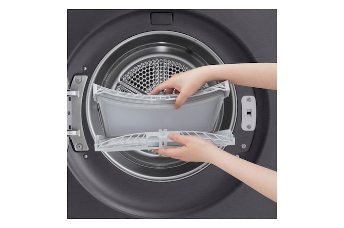 LG Trockner in Metallic Black (EEK B, 9 kg) mit AI Dry, Dual Inverter Wärmepumpentechnologie I RT90X8B, RT90X8B