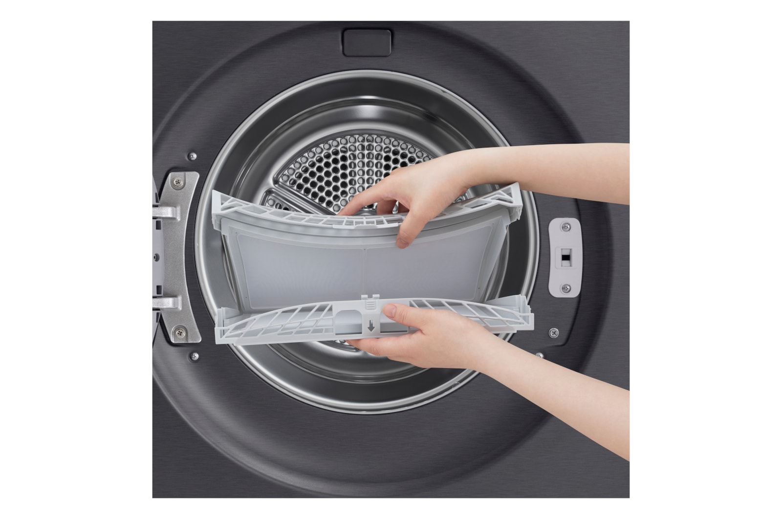 LG Trockner in Metallic Black (EEK B, 9 kg) mit AI Dry, Dual Inverter Wärmepumpentechnologie I RT90X8B, RT90X8B
