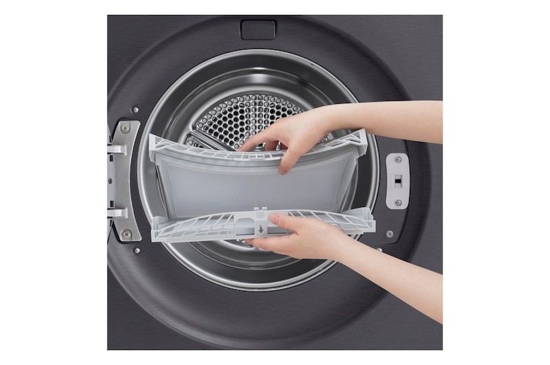LG Trockner in Metallic Black (EEK B, 9 kg) mit AI Dry, Dual Inverter Wärmepumpentechnologie I RT90X8B, RT90X8B