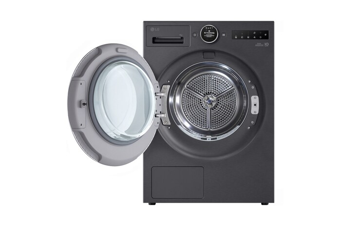 LG Trockner in Metallic Black (EEK B, 9 kg) mit AI Dry, Dual Inverter Wärmepumpentechnologie I RT90X8B, RT90X8B