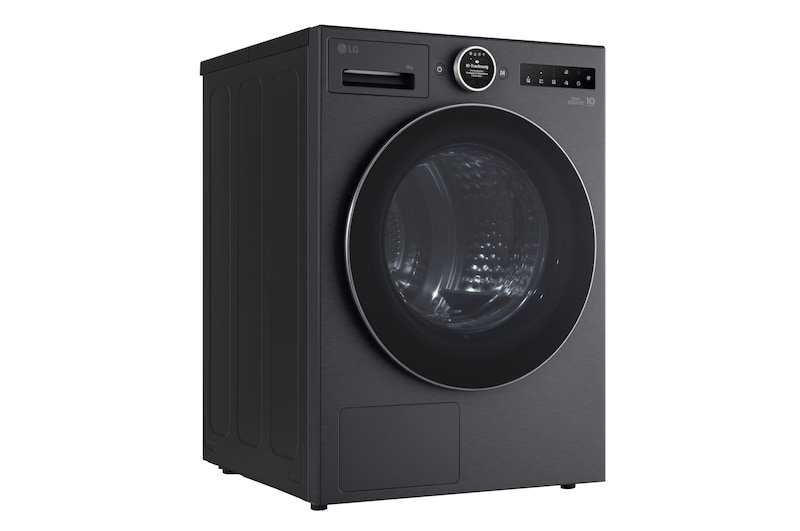 LG Trockner in Metallic Black (EEK B, 9 kg) mit AI Dry, Dual Inverter Wärmepumpentechnologie I RT90X8B, RT90X8B