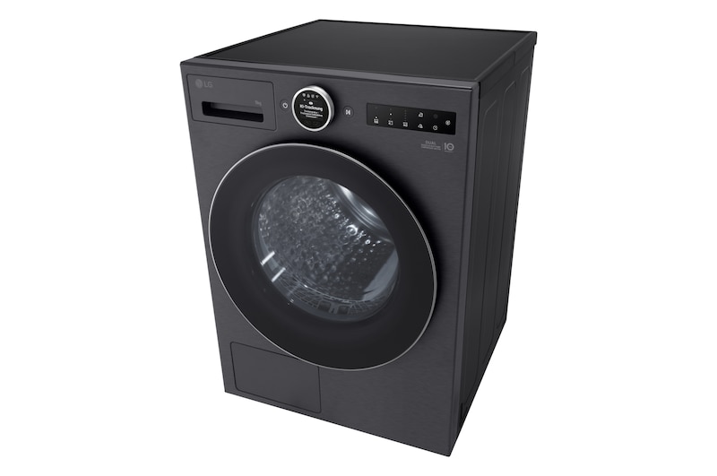 LG Trockner in Metallic Black (EEK B, 9 kg) mit AI Dry, Dual Inverter Wärmepumpentechnologie I RT90X8B, RT90X8B