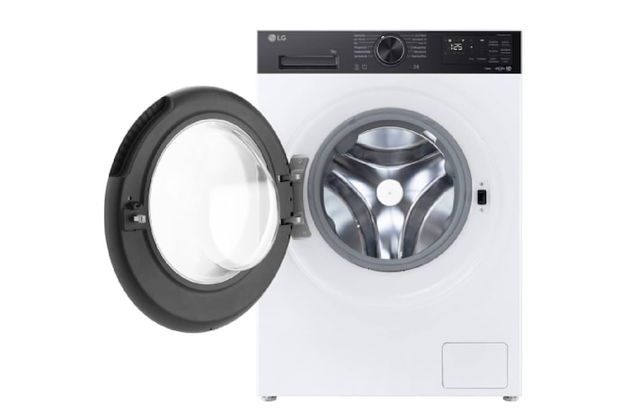 LG Waschmaschine Weiß mit schwarzem Panel (EEK A, 9 kg, 1.400 U./Min.) mit AI DD® & TurboWash®360° | F4WX709YP, F4WX709YP